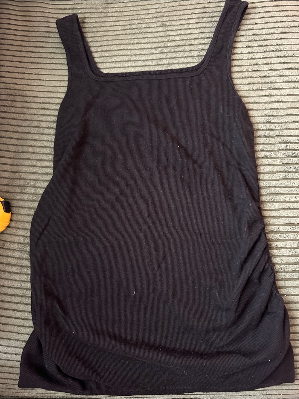 Old Navy Black Ribbed Square-Neck Maternity Tank Top